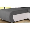 Canapé d'angle contemporain convertible en tissu anthracite/PU blanc Isaac