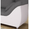 Canapé d'angle contemporain convertible en tissu anthracite/PU blanc Isaac