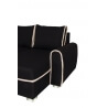 Canapé d'angle contemporain convertible et réversible en tissu noir Milaidy