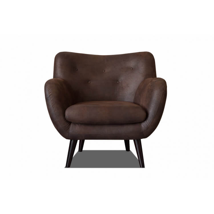 Fauteuil fixe en tissu tobago brun Axelle