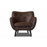 Fauteuil fixe en tissu tobago brun Axelle
