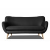 Canapé fixe design 3 places en PU noir Axelle