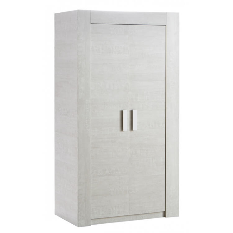 Armoire enfant contemporaine 2 portes chêne clair Bambino