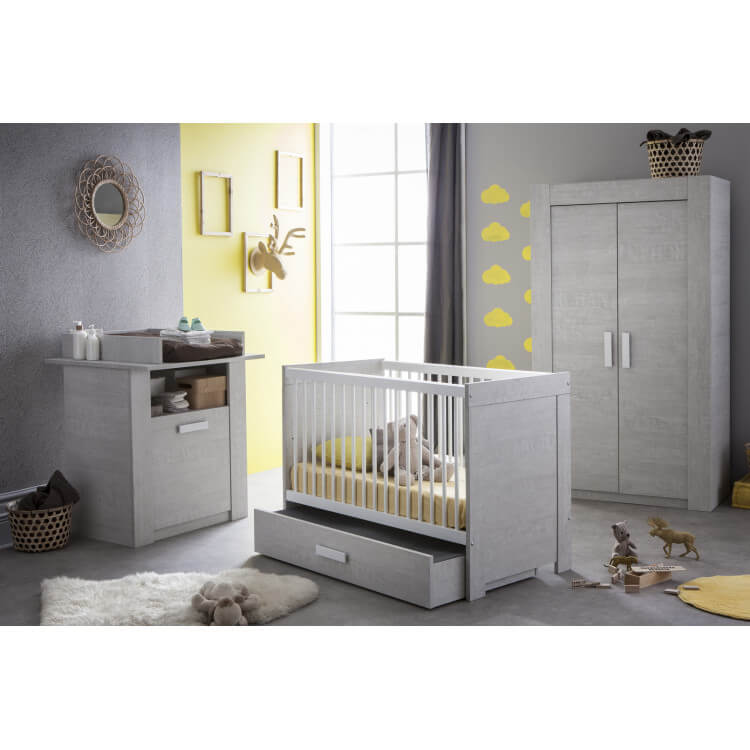 Chambre bébé contemporaine chêne clair Bambino