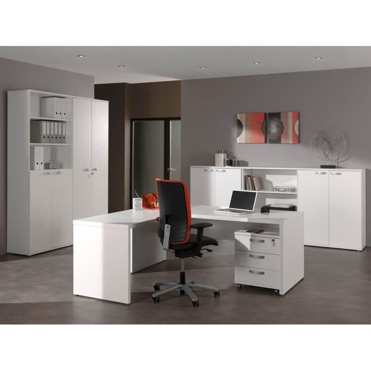 Ensemble de bureau contemporain blanc Octavia