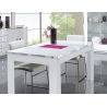 Table de salle à manger rectangulaire design coloris blanc brillant Babylone