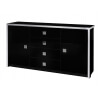 Buffet/bahut contemporain 2 portes/4 tiroirs coloris noir brillant Ipsylone