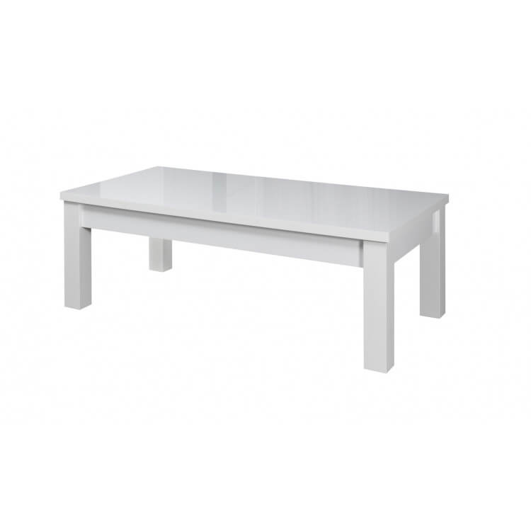 Table basse design rectangulaire blanc mat Evane