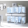 Vaisselier/argentier design 6 portes/3 tiroirs avec éclairage blanc/wengé Adèle