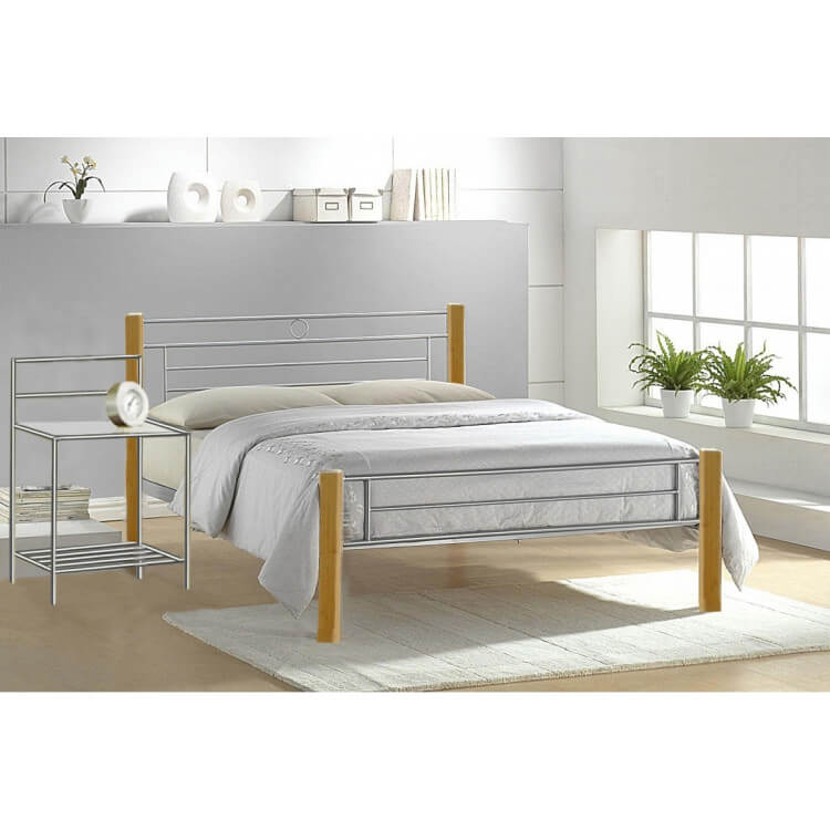 Lit adulte moderne métal et bois Melinda Lit adulte moderne métal et bois Melinda