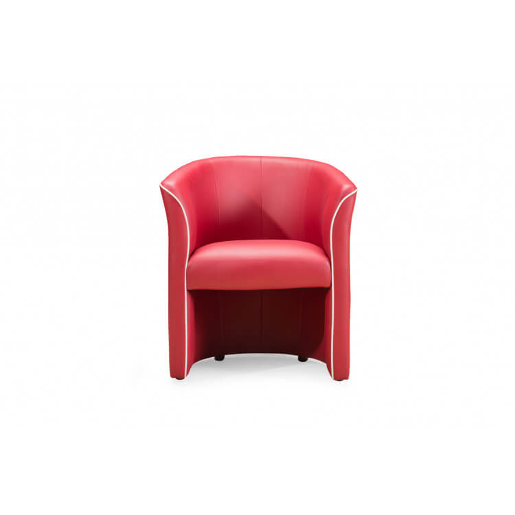 Fauteuil cabriolet moderne en PU rouge Cyrille