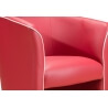 Fauteuil cabriolet moderne en PU rouge Cyrille