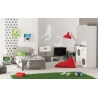 Armoire enfant contemporaine 2 portes coloris blanc/gris Corner