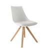 Chaise de salle à manger scandinave en PU blanc (lot de 2) Sabine