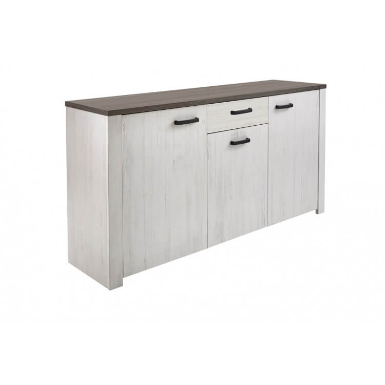 Buffet/bahut contemporain 175 cm blanc/marron Rubio