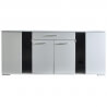 Buffet/bahut design 4 portes/1 tiroir coloris blanc brillant Joyce
