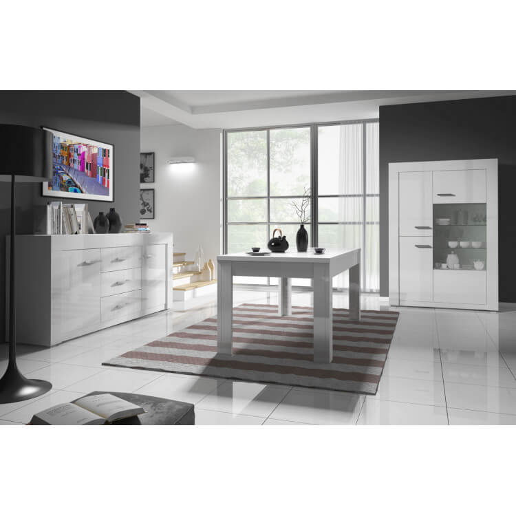 Salle à manger design laquée blanche Gwendaline Salle à manger design laquée blanche Gwendaline