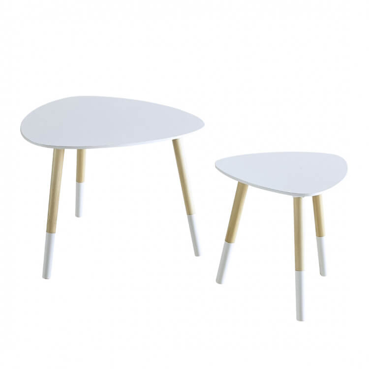 Table basse design blanche (lot de 2) Syriade