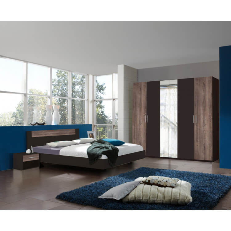 Chambre adulte contemporaine coloris chêne/lave Australia III