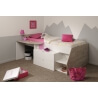 Lit combiné enfant contemporain gris/blanc Willy