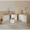 Meuble de rangement contemporain 3 tiroirs blanc/érable Betina