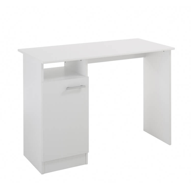 Bureau contemporain 1 porte blanc Vital
