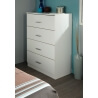 Commode contemporaine 4 tiroirs blanche Vital