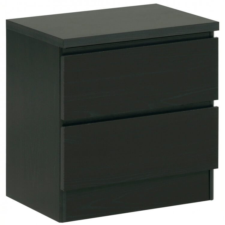 Chevet design 2 tiroirs coloris café Malone