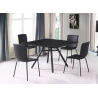 Ensemble table et 4 chaises design noir Wallace