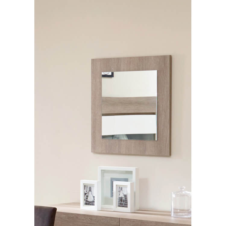 Miroir carré contemporain chêne gris Jenawel