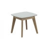 Table basse contemporaine carrée coloris chêne/blanc Olga