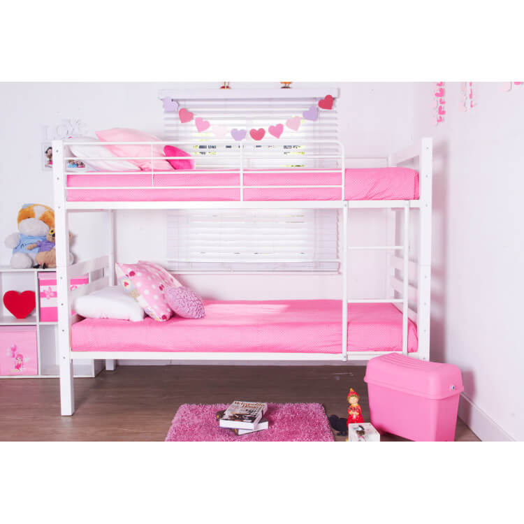 Lits superposés enfant contemporains en métal blanc Ademar