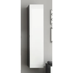 Colonne de salle de bain suspendue design gris/blanc laqué Messine