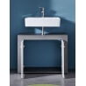 Meuble sous lavabo contemporain coloris gris foncé/blanc Bergamo