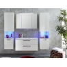 Meuble sous lavabo design blanc brillant Massalia