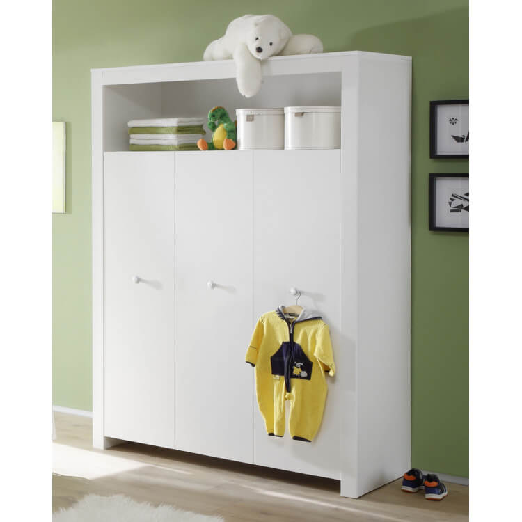 Armoire enfant contemporaine blanche Alexane