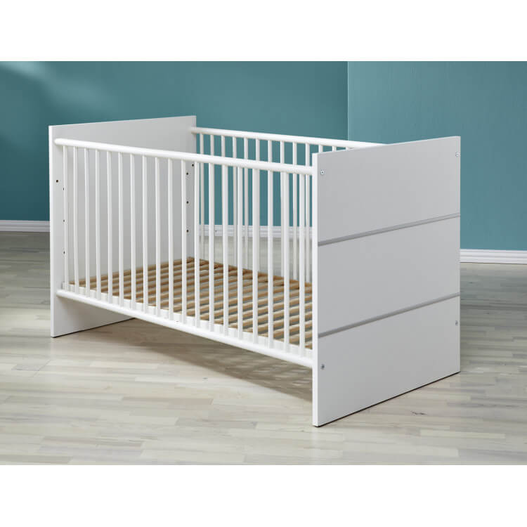 Lit bébé à barreaux contemporain coloris blanc Alissandre