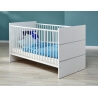 Lit bébé à barreaux contemporain coloris blanc Alissandre