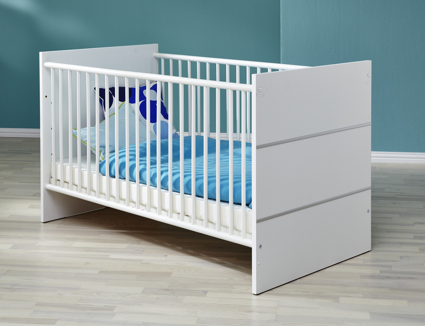 Lit Montessori enfant à barreaux 90x190 - Blanc - - 255.00