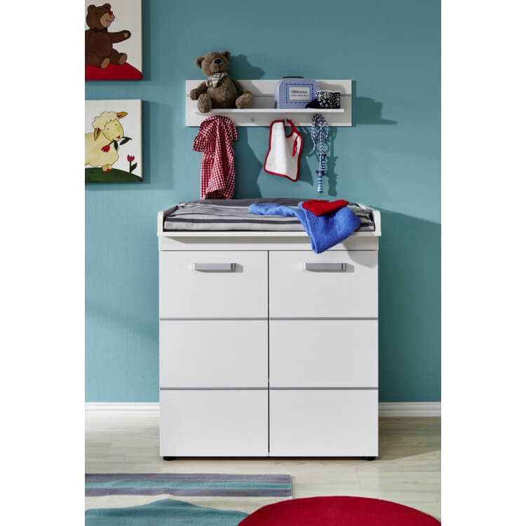 Commode à langer contemporaine coloris blanc Alissandre