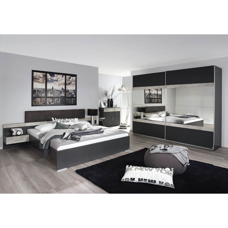 Chambre adulte contemporaine grise Penny II