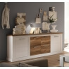 Buffet/bahut contemporain pin blanc/noyer Hamilton