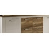 Buffet/bahut contemporain pin blanc/noyer Hamilton