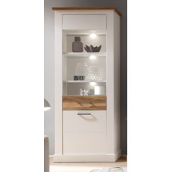 Vitrine contemporaine pin blanc/noyer Hamilton