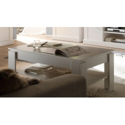 Table basse contemporaine rectangulaire pin blanc Hamilton