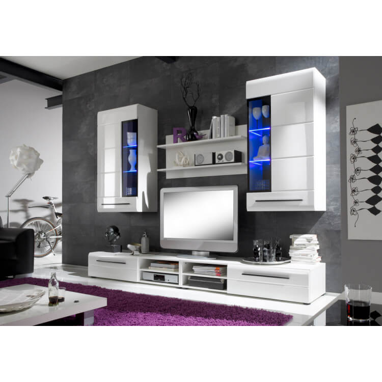 Composition TV design coloris blanc brillant Richmond II