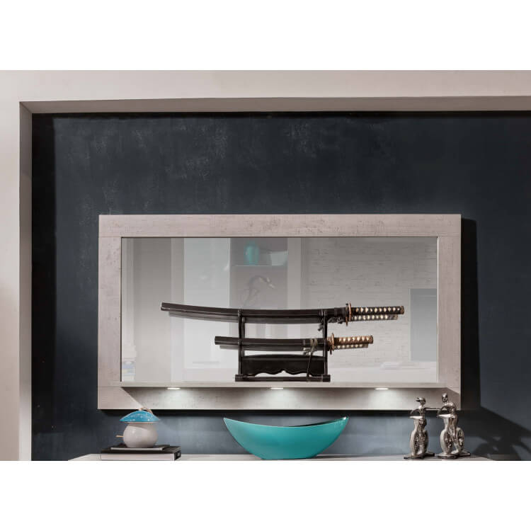Miroir rectangulaire coloris gris béton Alessia