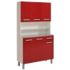 Buffet de cuisine contemporain rouge brillant Judith