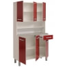 Buffet de cuisine contemporain rouge brillant Judith