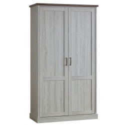 Armoire contemporaine 2 portes chêne clair/marron Solange